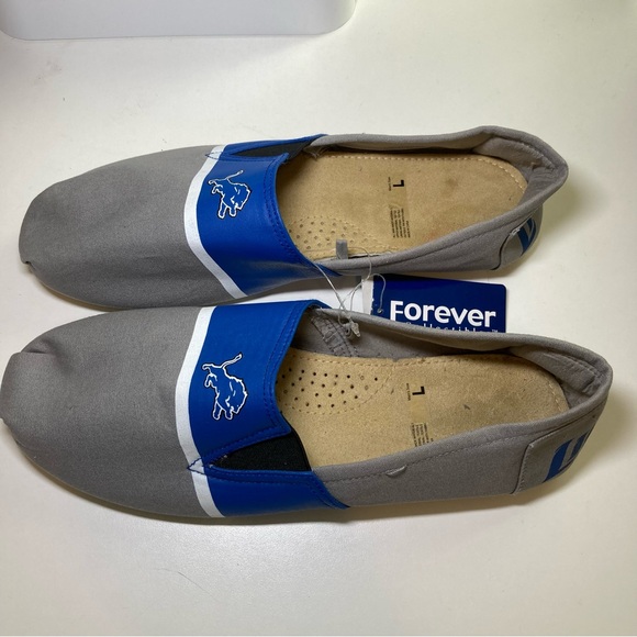 NFL Detroit Lions Men's Large 11-12 Espadrille Canvas Shoe FOCO Gray Blue NWT - Picture 16 of 16